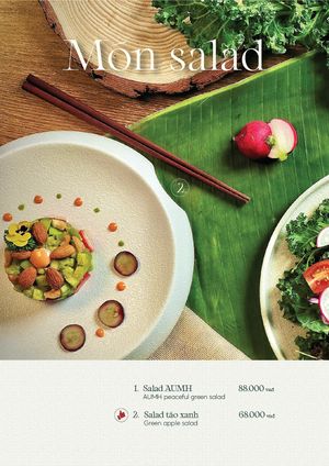 Salad Menu at Tiệm AUMH Chay in Ho Chi Minh City