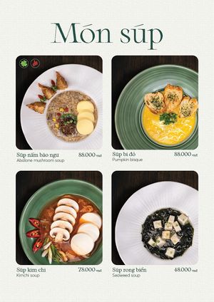 Soup Menu at Tiệm AUMH Chay in Ho Chi Minh City