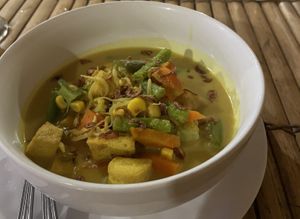 Curry noodles with tofu   at Warung Licung Bamboo in 