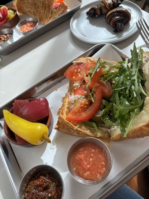 Bourekas with veggies and rugelach  at Balabait  in Berlin