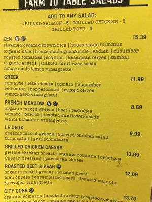 Menu,enu at MSP - French Meadow Bakery & Cafe - T1 in Minneapolis