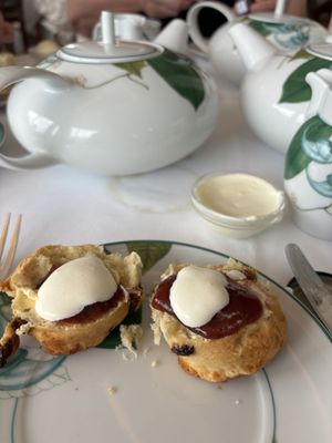 Vegan scones with vegan cream   at Reid's Palace in Funchal