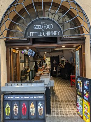 Outside of From Good Food to Little Chimney at Little Chimney Gelato & Bakery in Prague