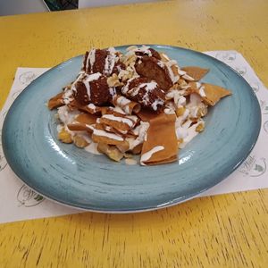 Vegan fateh at Assil Restaurante Árabe in Sao Paulo