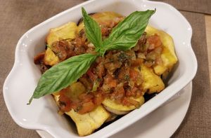 Eggplant parmeggiana at Life is Good Cartagena in Bolivar