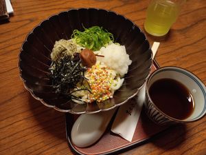 Vegan cold udon at Ogura Cha-Ya in Kyoto
