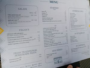 Menu at HOUSE 1923 in Lefkara