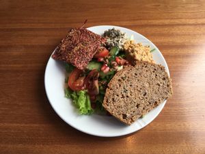 A selection for the salad bar  at Silva in Eyjafjardarsveit