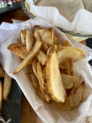 Their wonderful fries at Falafel Bar in Manuel Antonio