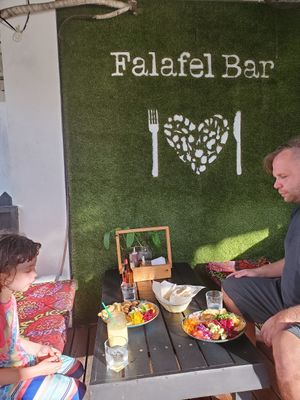 Exhausted from all day at the park. This food was just what we needed! at Falafel Bar in Manuel Antonio