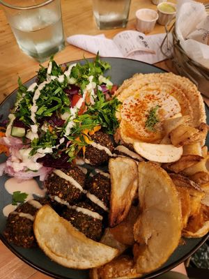 Falafel platter   at Falafel Bar in Manuel Antonio