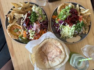Falafel platter  at Falafel Bar in Manuel Antonio