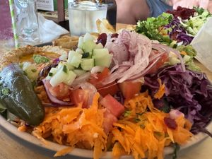 Look at all those veggies!!  at Falafel Bar in Manuel Antonio