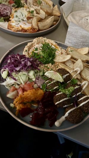 Falafel plate  at Falafel Bar in Manuel Antonio
