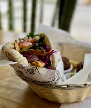 Falafel sandwich   at Falafel Bar in Manuel Antonio