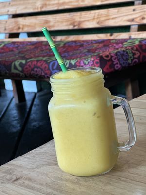 Ginger mango 🥭 smoothie- amazing !  at Falafel Bar in Manuel Antonio