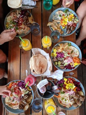 Perfect dinner after a long hike. at Falafel Bar in Manuel Antonio