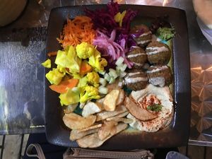 Delicious falafel plate! Comes with pita.  at Falafel Bar in Manuel Antonio
