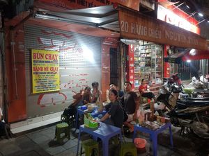 First time we're here and we're so happy that we help the owner list her place on HappyCow at Bún Chay Chị Hải in Hanoi