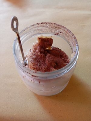 Chestnut cheesecake. It was more of a magnolia than a cheesecake but a delicious dessert nonetheless. at È cucina Marrett in Bologna