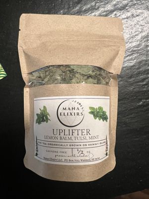 Picture of the tea.   Hate I didn’t take pictures of everything but was moving too fast.  I was excited as I’m always to support Happy Cow 🐄   at Jampot in Kamuela