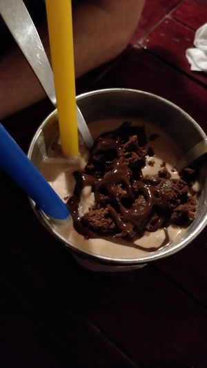 PB-brownie milkshake (million calories, worth it) at Brunch de Salento in Salento