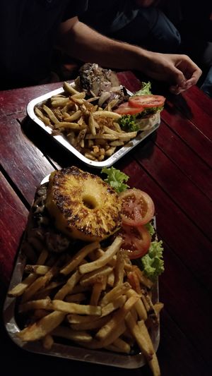 The peanut butter hamburger and the pineapple one. Both amazing! at Brunch de Salento in Salento