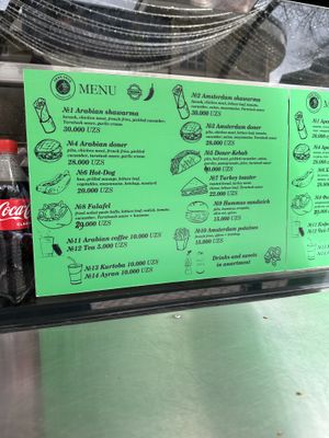 Menu doesn’t specify vegan dishes but it’s obvious   at Shak Shuk Arabian Food - Maybe closed in Tashkent