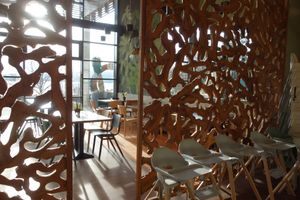 Catching a glimpse of the lake at The Market Restaurant in Nohfelden