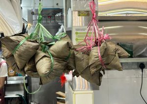 Rice dumplings. 
Photo by Henry Lau aka Mr Purple at Ren Yi Vegetarian 飪艺之素 in East Singapore