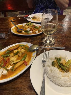 Rode curry tofu  at Lanta Paradise Restaurant in Krabi