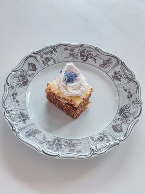 A soft but structured carrot cake, rich in flavor and perfectly spiced, 11th of July, 2025. at Cornershop  in Johanneshov