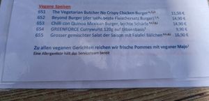 Vegan Dishes on the menu at Deichkombüse in Neuharlingersiel