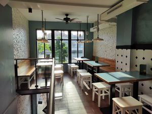 Upstairs seating at Swing Kitchen in Zurich