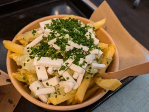 Feta Greek fries, yumy at Swing Kitchen in Zurich
