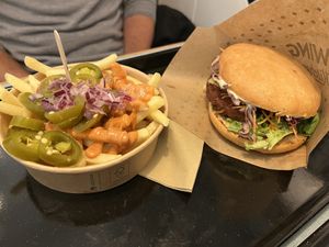 Cheese Burger and Hot fries 🌶️  at Swing Kitchen in Zurich
