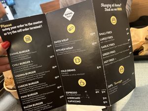 Menu  at Swing Kitchen in Zurich