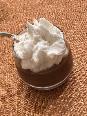 Espresso pudding with coconut whip  at Salisbury House at Bethany Beach in Frankford