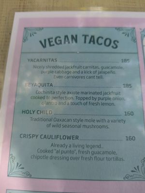 Menu at Sanchez in Playa Del Carmen