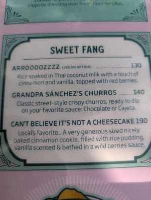 Menu at Sanchez in Playa Del Carmen