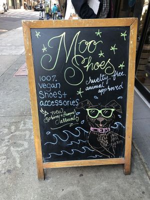 Yay! 100% vegan. at MooShoes in New York City