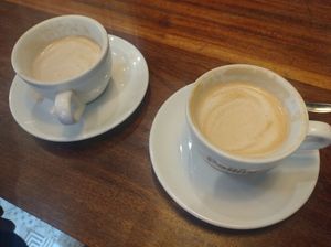 Half drunk coffees- I was enjoying it too much to remember to take a picture!  at Kesh Cup in Marrakech