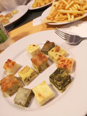 selection of vegetables cakes at Trattoria da Pezzi in Genoa