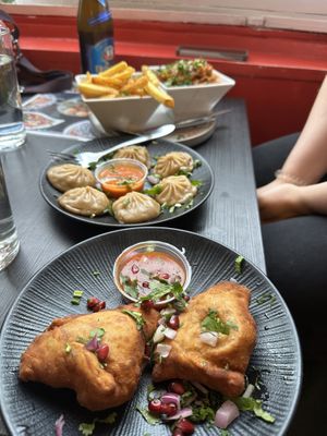 Samosas  at Momos in Liverpool