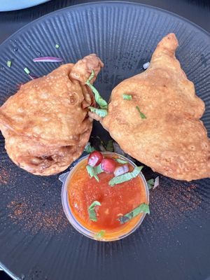 Samosas   at Momos in Liverpool