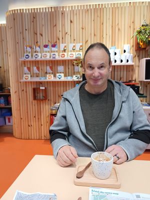 Bars for sale and Jack at Ruby Hue Chocolate Makers in Bristol