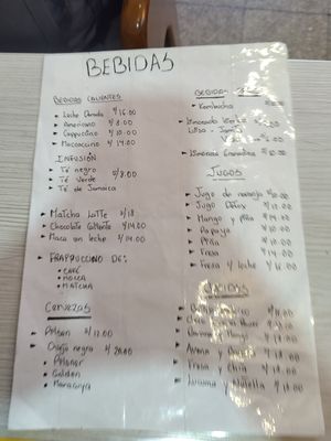 Drinks menu at SAMSARA in Lima