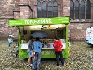 Tofu fast food stall Freiburg  at Tofu-Standpunkt - food truck in Freiburg