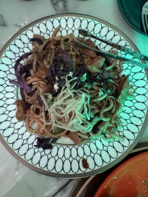 Teriyaki chicken fried udon  at On The Move in Seoul