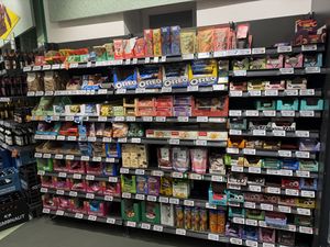 Sweets, cookies and candy bars.  at REWE Voll Pflanzlich in Berlin